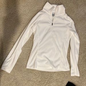 White thin fleece material Columbia sweater size XS